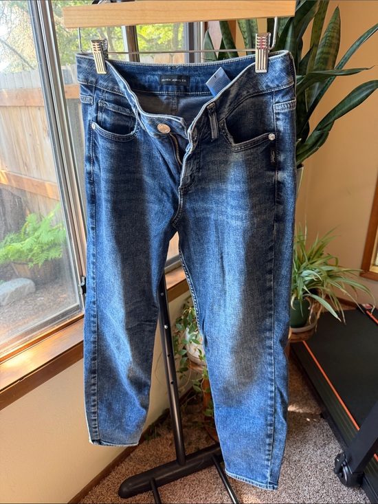 Silver Jeans Denim - Silver Jeans Dark Blue Boyfriend Straight-Leg Jeans